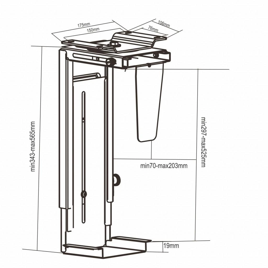 Laikiklis ART Desktop Holder For PC Casing M-01