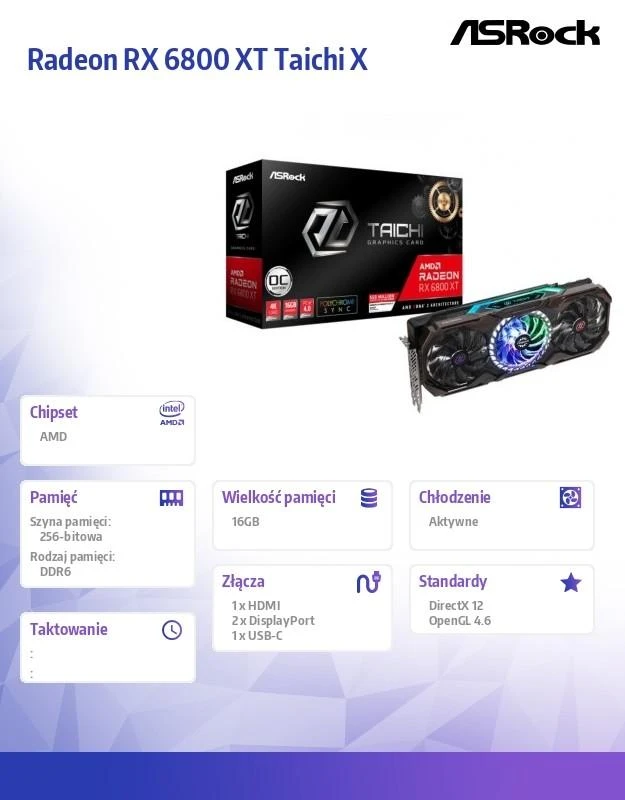 Vaizdo plokštė RX 6800XT 16GB ASRock Taichi X 16G OC