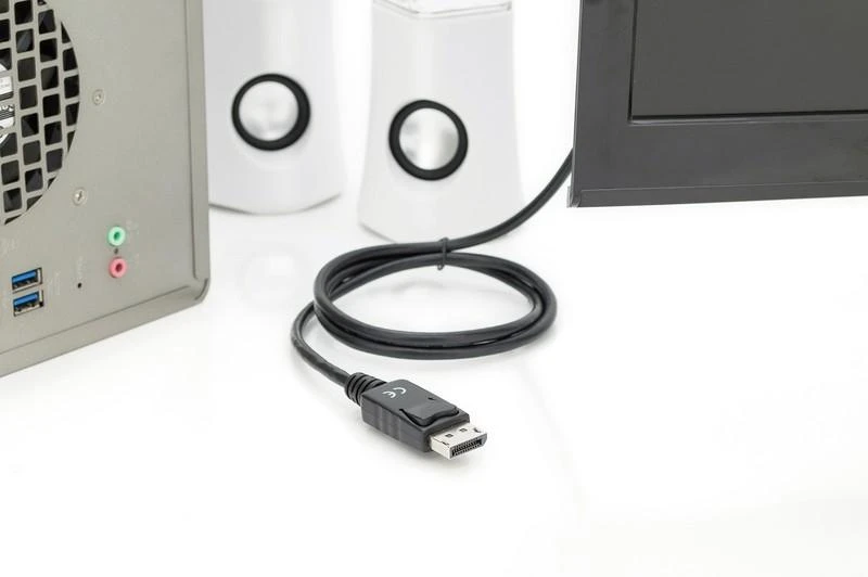 DisplayPort laidas su fiksavimo mechanizmu