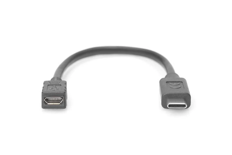 Assmann Electronic ASSMANN USB Type-C adapterio kabelis tipas C - micro B M/F 0 1m High-Speed bl