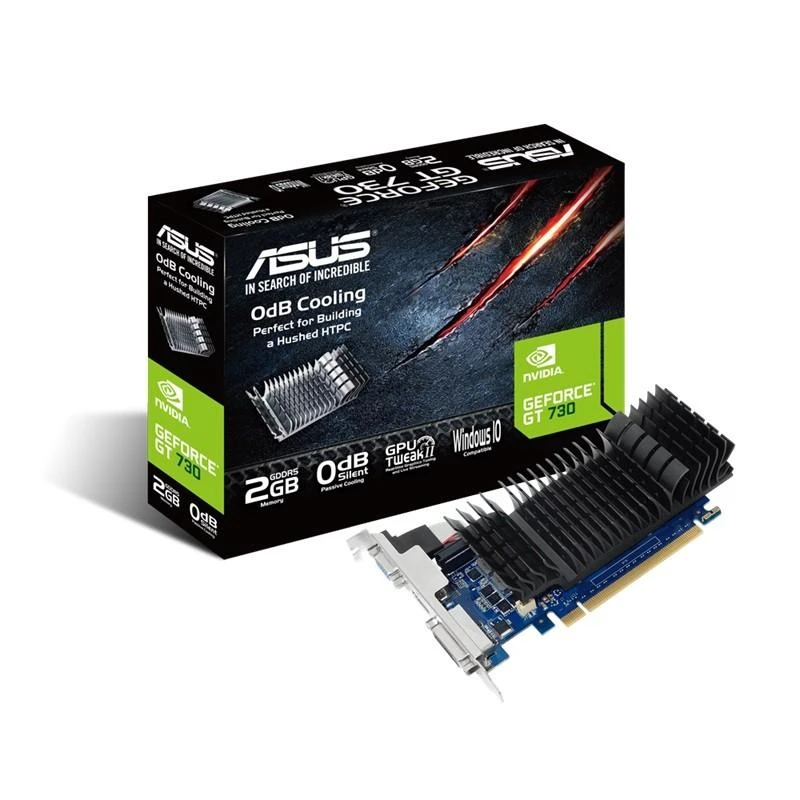 Vaizdo plokštė ASUS GeForce GT 730 2 GB, GDDR5, 64 bitai (GT730-SL-2GD5-BRK)