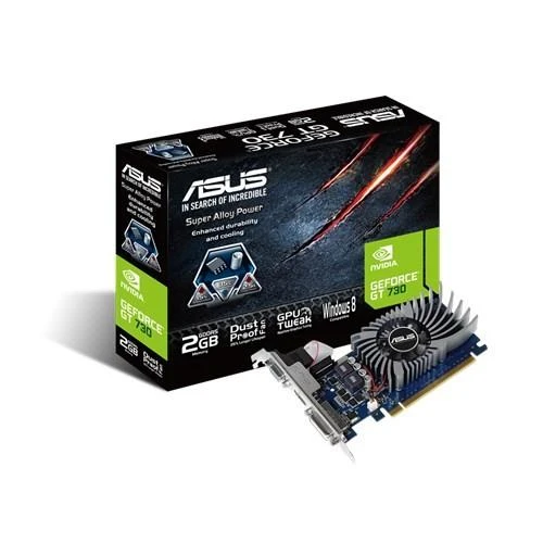 Vaizdo plokštė ASUS GeForce GT 730 2 GB, GDDR5, 64 bitai (GT730-SL-2GD5-BRK)