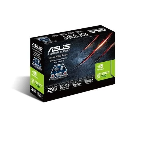 Vaizdo plokštė ASUS GeForce GT 730 2 GB, GDDR5, 64 bitai (GT730-SL-2GD5-BRK)