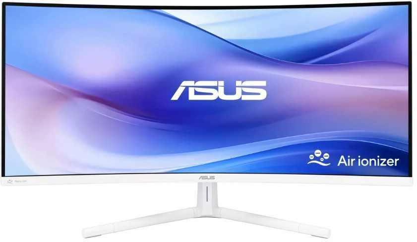 Monitorius ASUS VU34WCIP-W 34 colių VA WLED lenktas 1500R UWQHD 21:9 100Hz 300cd/m2 1ms HDMI DP USB-C USB šakotuvas: 4xUSB 3.2 G1 Type-A Baltas