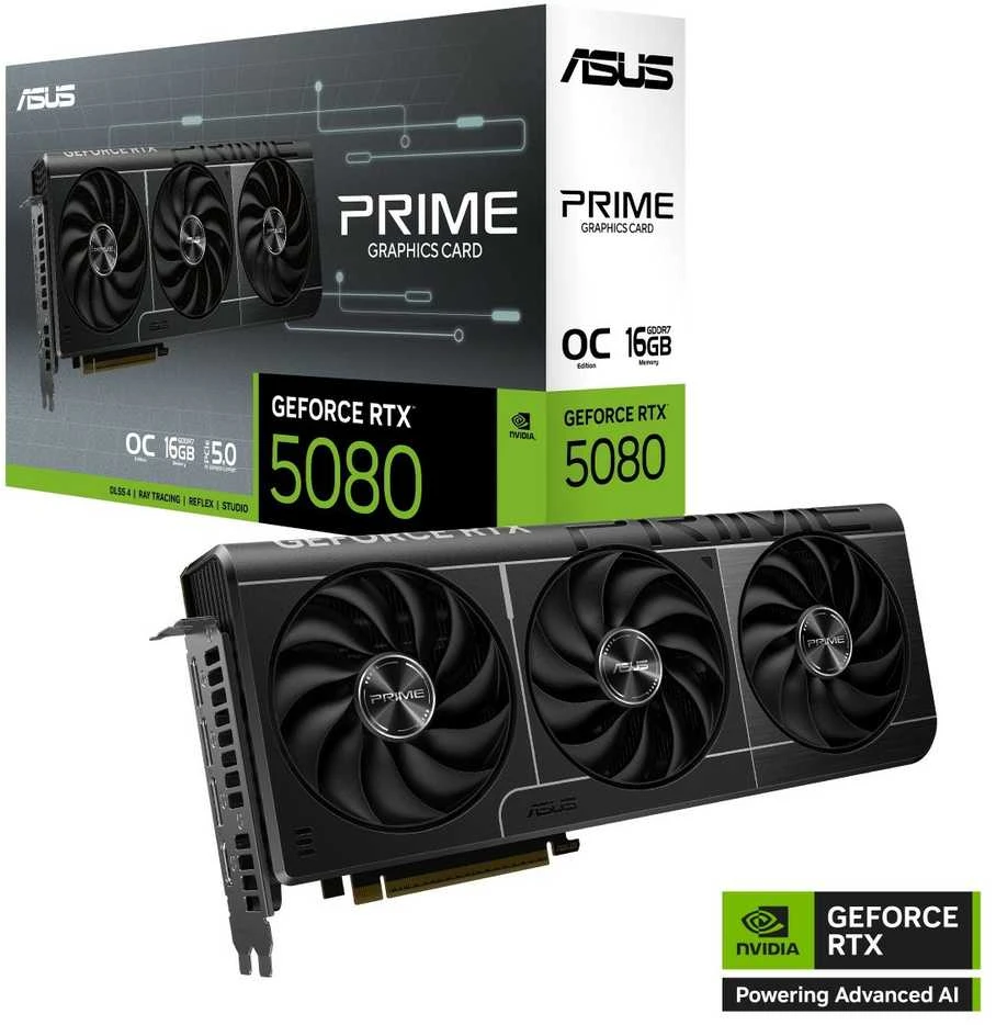 ASUS Prime GeForce RTX 5080 OC 16 GB GDDR7 vaizdo plokštė