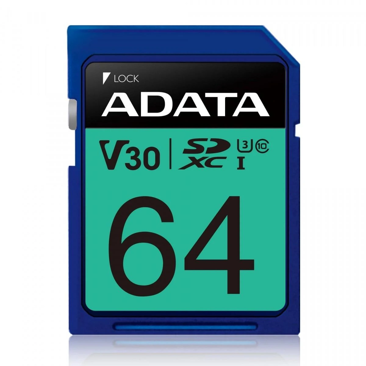 Atminties kortelė A-DATA Premier Pro SDXC, UHS-I U3 Class 10, 64GB, mėlyna / ADATA-338