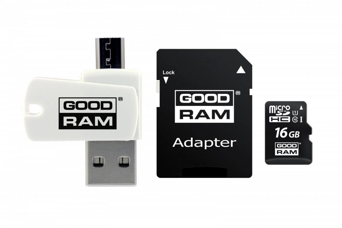 Oem 16GB 100 MB/s Micro SD atminties kortelė Goodram - OTG adapteris