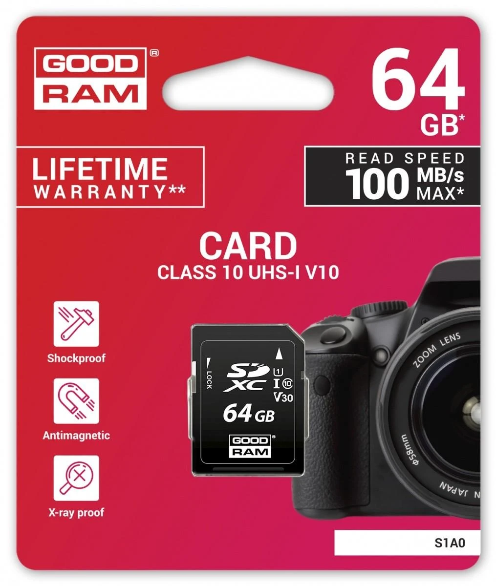 Goodram 64GB SD kortelė pakuotėje