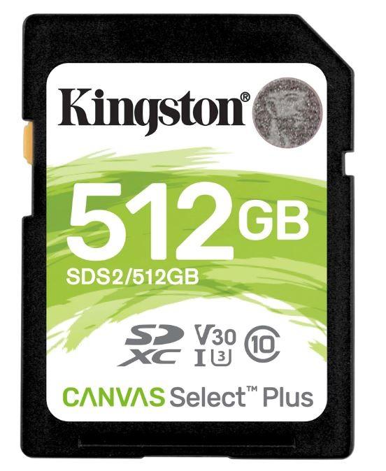 Atminties kortelė KINGSTON 512GB SDXC Canvas Select Plus 100R C10 UHS-I U3 V30