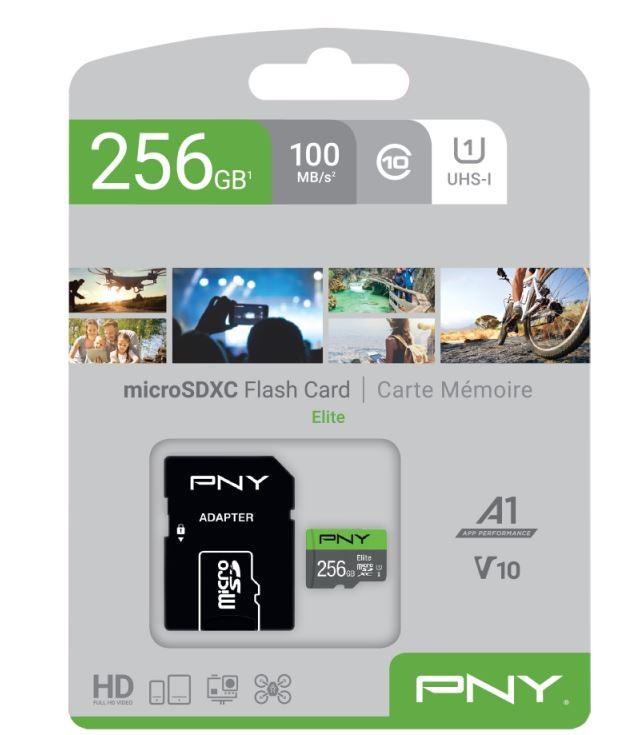 Atminties kortelė PNY Technologies PNY Elite 256 GB Micro SDXC UHS-I 10 klasės atmintis