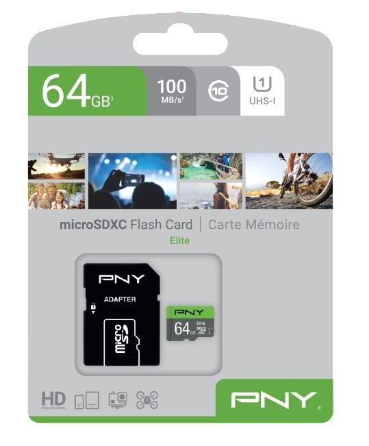 Atminties kortelė PNY Technologies PNY Elite 64 GB Micro SDXC 10 klasė