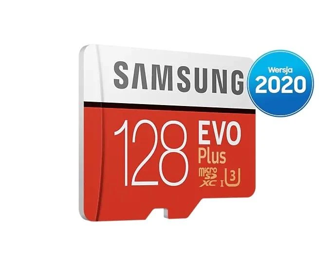 Atminties kortelė Samsung EVO Plus microSD 128 GB, Baltos spalvos