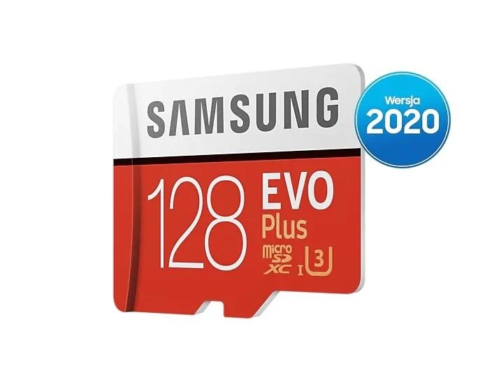 Atminties kortelė Samsung EVO Plus microSD 128 GB, Baltos spalvos