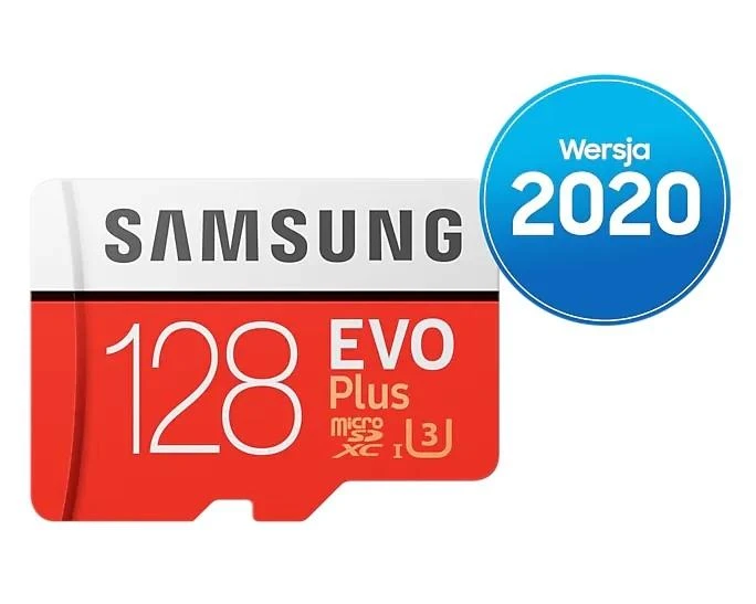 Atminties kortelė Samsung EVO Plus microSD 128 GB, Baltos spalvos