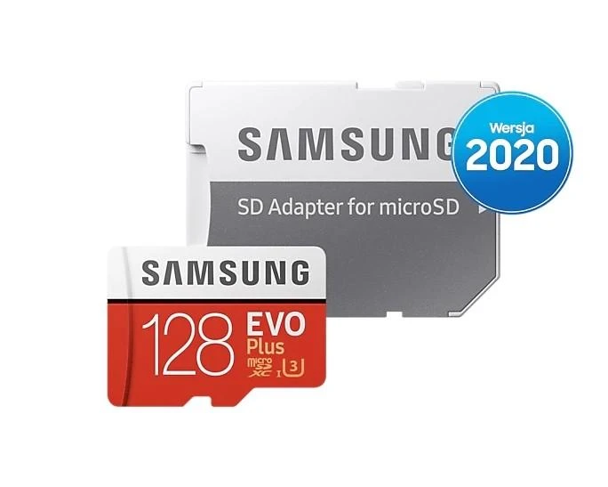Atminties kortelė Samsung EVO Plus microSD 128 GB, Baltos spalvos