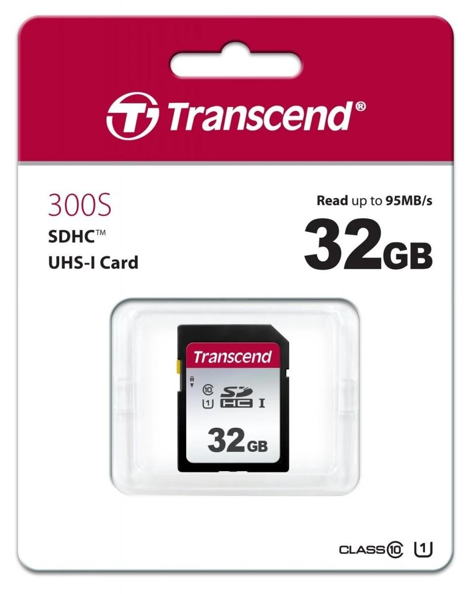 Transcend 32GB SDHC kortelė pakuotėje