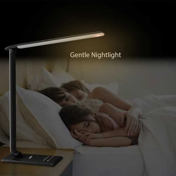Aukey LT-T10 juoda LED stalinė lempa su prisilietimu | 12W | 3000-6500K | 7 pritemdymo lygiai | 5 apšvietimo režimai