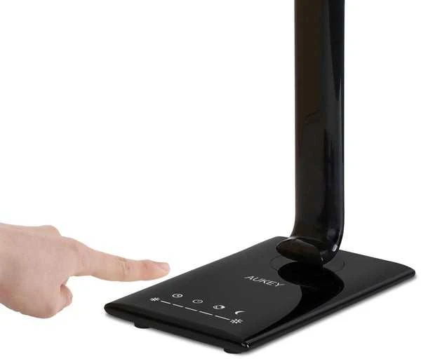Aukey LT-T10 juoda LED stalinė lempa su prisilietimu | 12W | 3000-6500K | 7 pritemdymo lygiai | 5 apšvietimo režimai