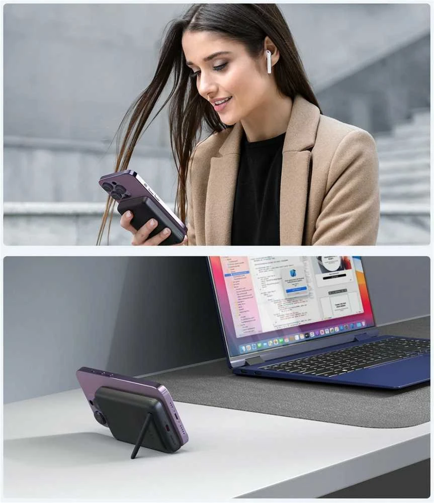 Aukey PB-MS06 Qi2 MagSafe išorinė baterija 10000mAh 30W PD