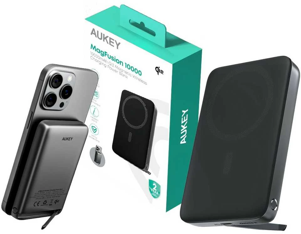 Aukey PB-MS06 Qi2 MagSafe išorinė baterija 10000mAh 30W PD