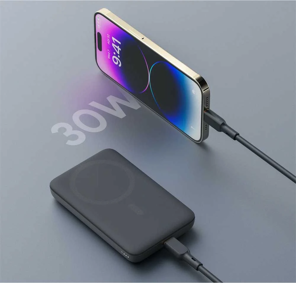 Aukey PB-MS06 Qi2 MagSafe išorinė baterija 10000mAh 30W PD