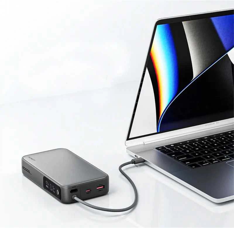 Aukey Pb-y48 nešiojamas įkroviklis 20000 mAh 130 W 4xUSB LED PPS kabelis USB-C
