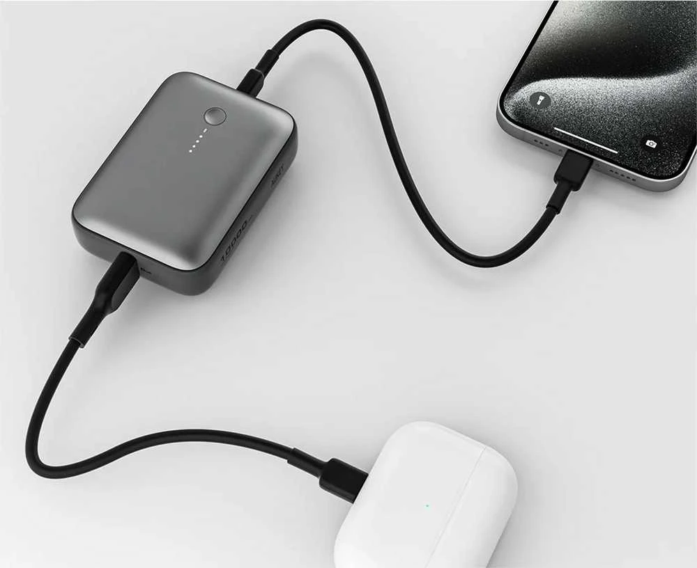 Išorinė baterija Aukey „Spark Mini“ 10000mAh 20W USB-C/USB-A, pilka