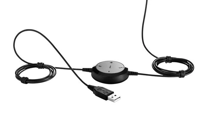 Ausinės JABRA EVOLVE 20 UC Stereo USB su lankeliu ant galvos triukšmo slopinimas USB jungtis su užtildymo mygtuku ir garsumo valdymu ant laido