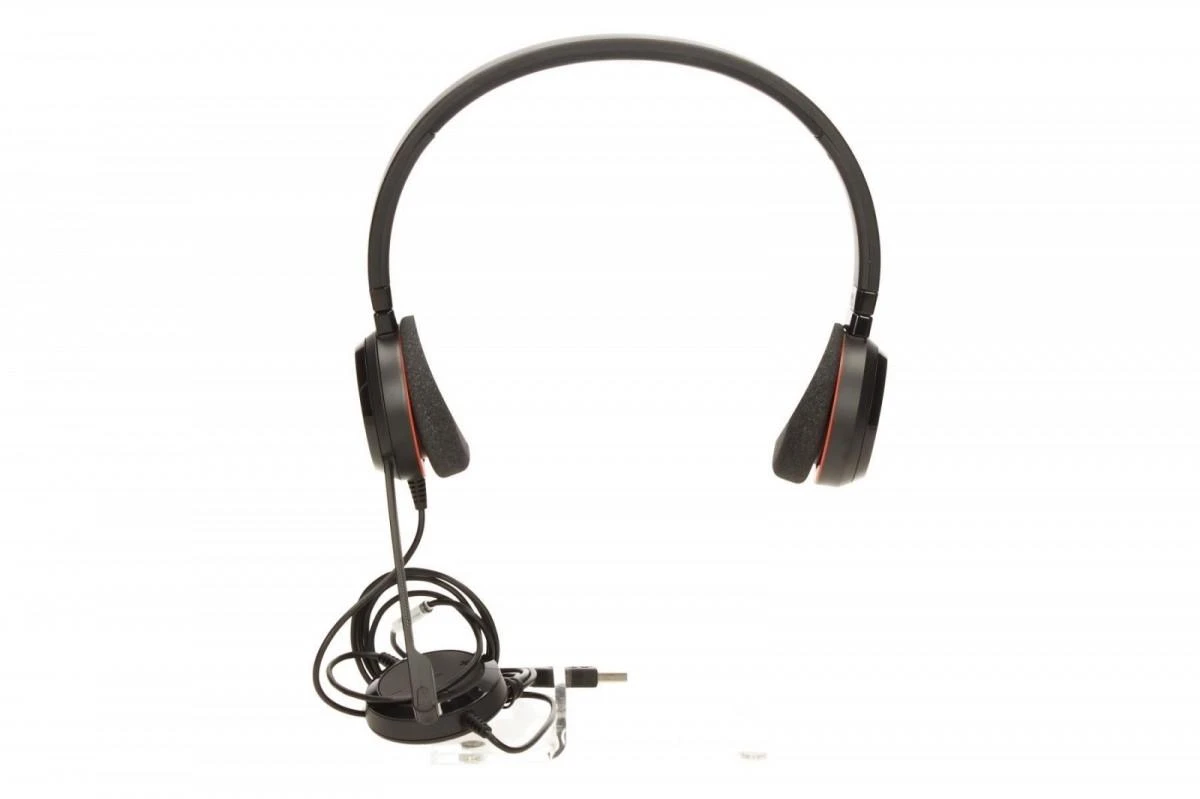 Ausinės JABRA EVOLVE 20 UC Stereo USB su lankeliu ant galvos triukšmo slopinimas USB jungtis su užtildymo mygtuku ir garsumo valdymu ant laido