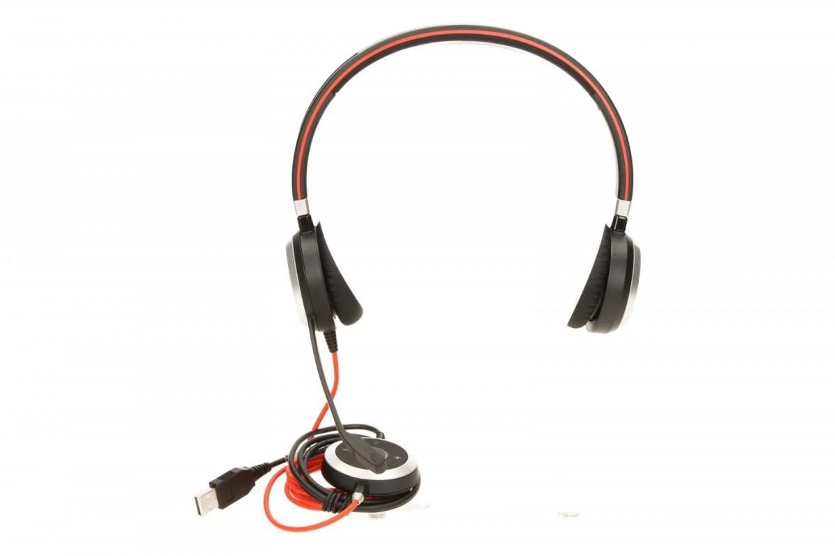 JABRA EVOLVE 40 UC Stereo USB su lankeliu ant galvos triukšmo slopinimas USB jungtis with užtildymo mygtukas ir garsumo valdymu ant laido