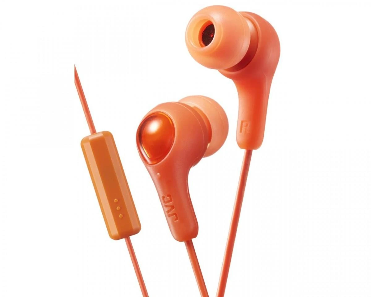 JVC Gumy PLUS oranžinės ausinės su mikrofonu