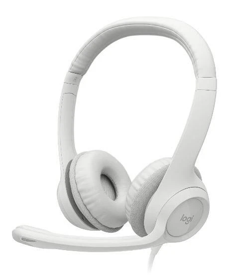 Logitech H390 baltos laidinės ausinės su mikrofonu