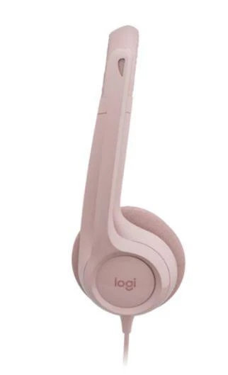Logitech H390 rožinės ausinės, šoninis profilis