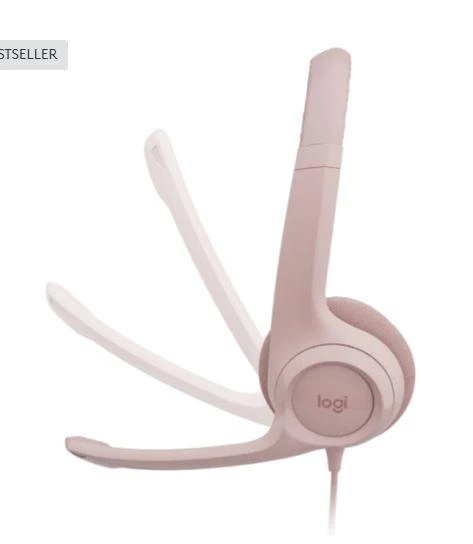 Ausinės  su laidu Logitech H390 USB, Rožinės