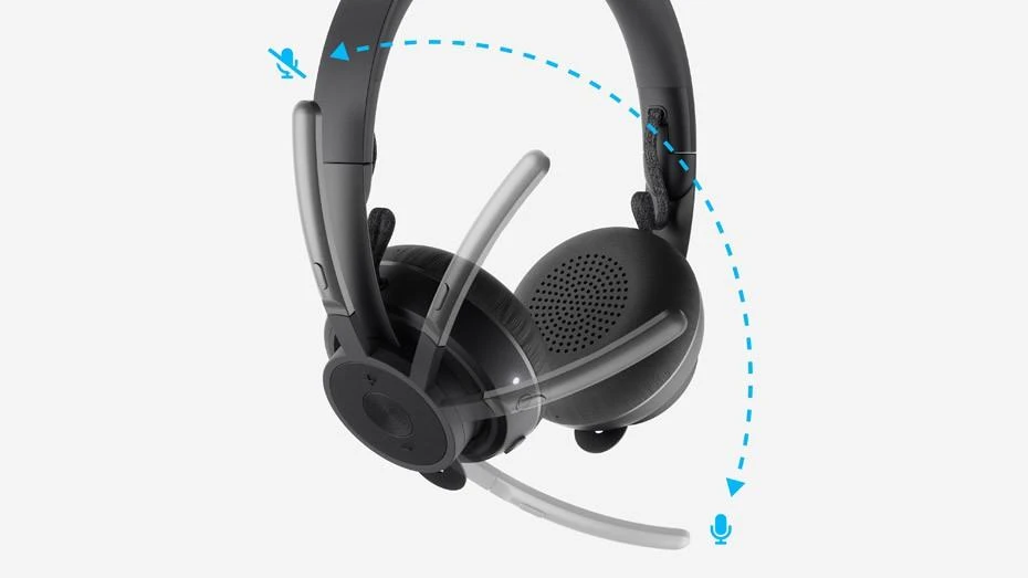Logitech Zone ausinės – mikrofono nutildymo funkcija