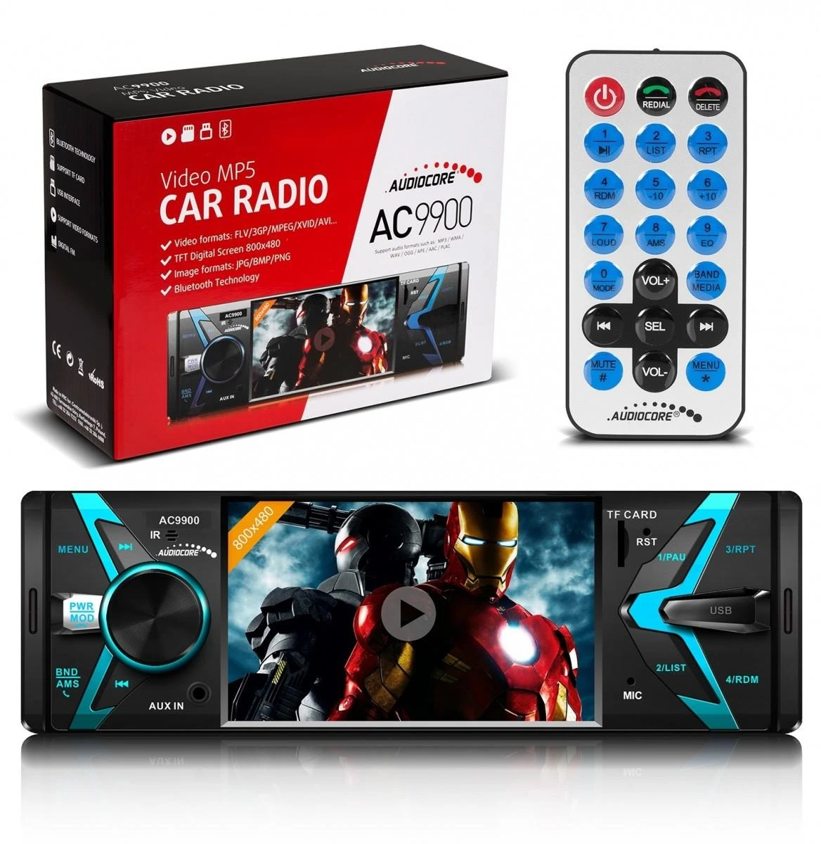 Audiocore AC9900 automagnetola su ekranu ir pulteliu