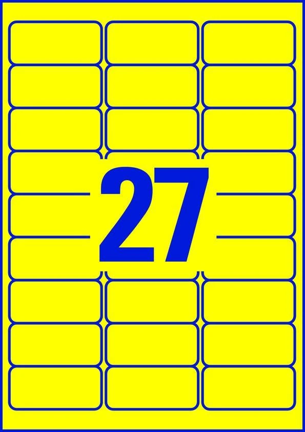 Avery Zweckform Heavy Duty Atsparus vandeniui Labels 63,5 x 29,6 mm geltona (L6105-20)