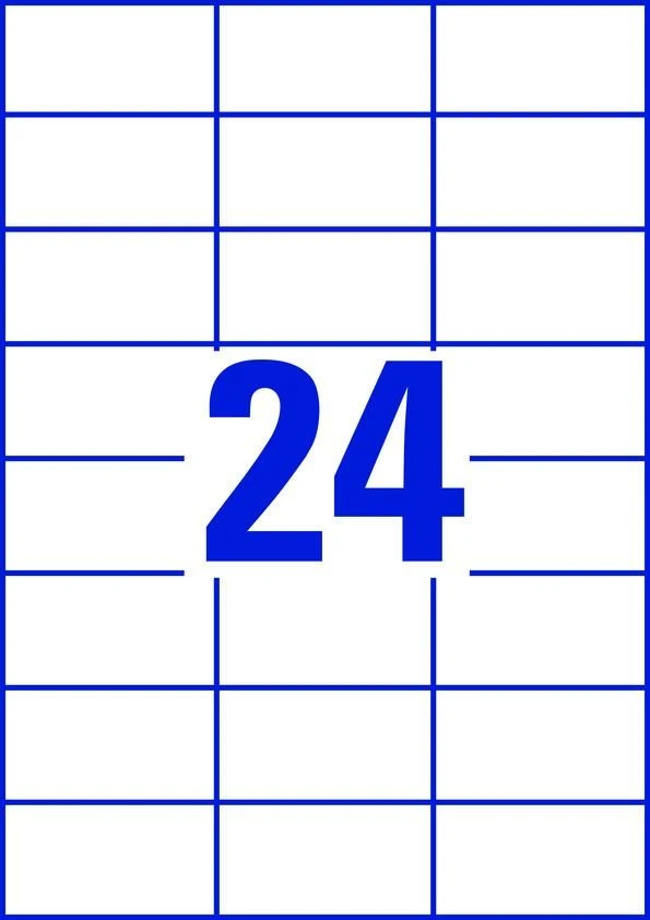 Lipnios etiketės Avery Zweckform, A4, 70x37mm, 24 etiketės lape, be rėmelio, 100 lapų, baltos spalvos