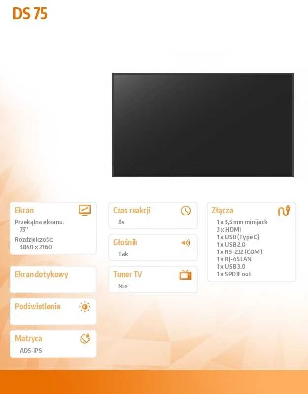 Monitorius Avtek DS 75' (1TV315)
