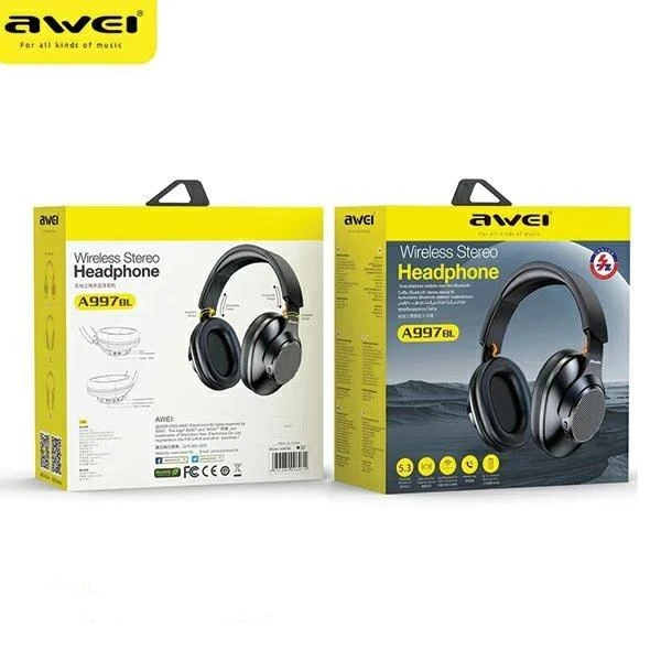 AWEI A997BL Bluetooth Ausinės juodos spalvos
