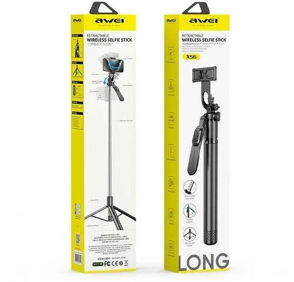 AWEI Selfie Stick X56 juodos spalvos aluminum alloy