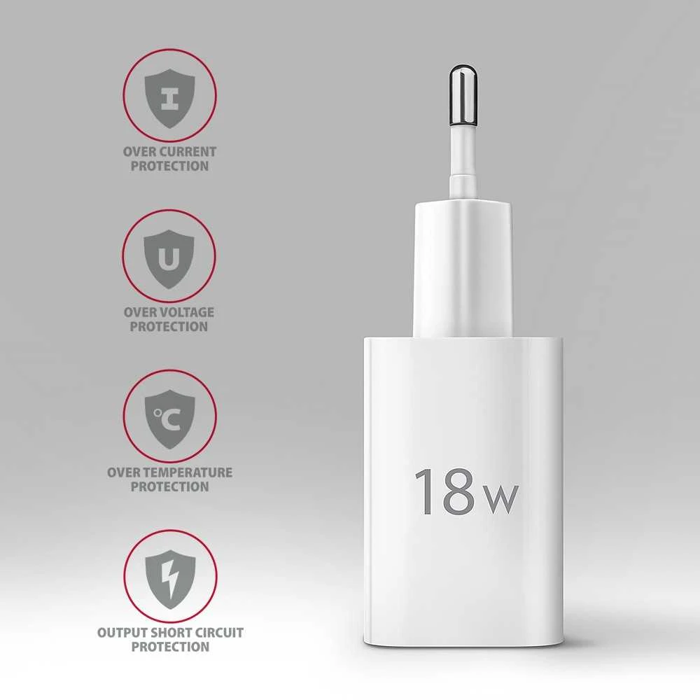 AXAGON ACU-QC18W sieninis įkroviklis 1x QC3.0/AFC/FCP/SMART, 18W, baltas