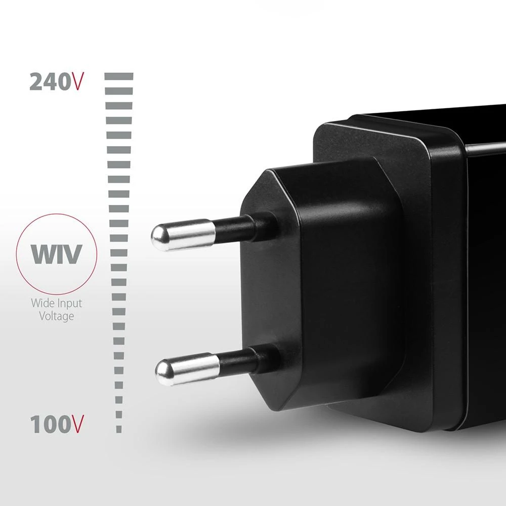 AXAGON Dvigubas sieninis įkroviklis 240V/2x USB prievadas QC3.0/AFC/FCP ir 5V-1.2A, 24W | ACU-QS24