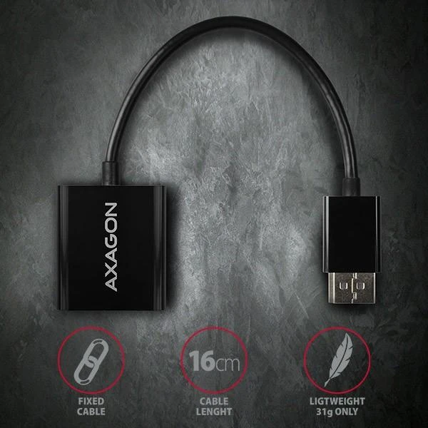 AXAGON RVD-VGN DisplayPort -> VGA adapteris FullHD, 1920*1200