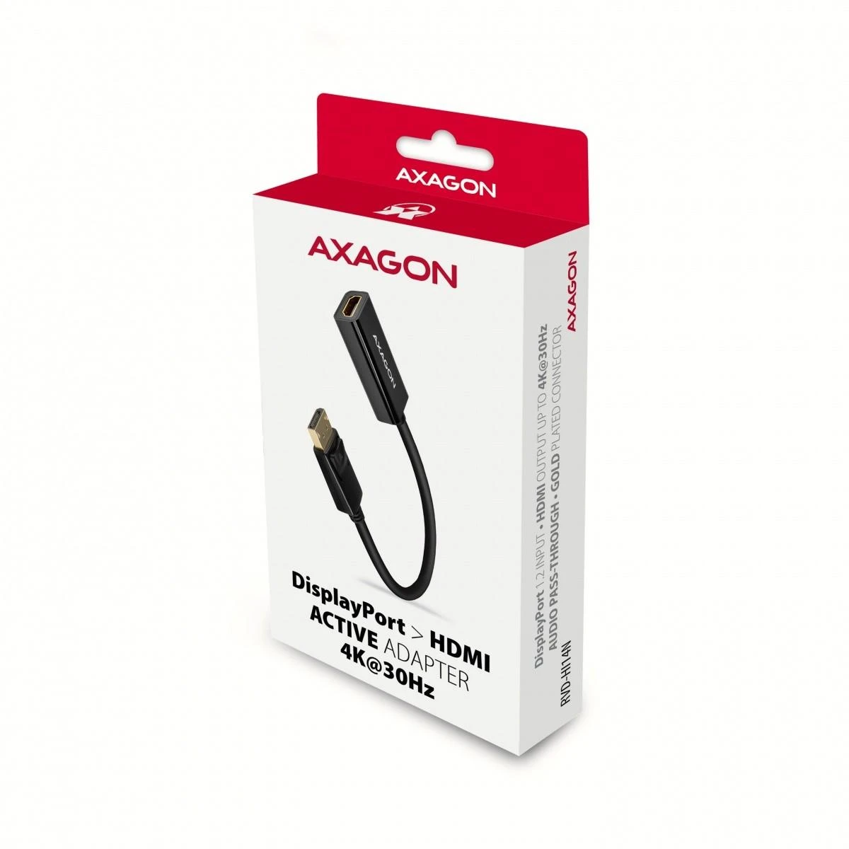 AXAGON DisplayPort į HDMI aktyvus adapteris 4K palaikymu