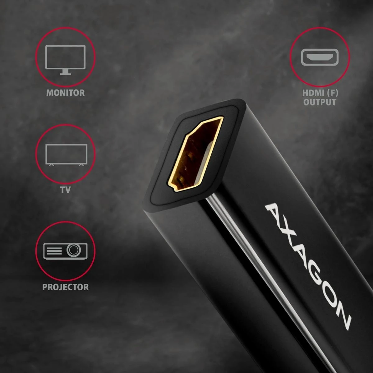 AXAGON | Aktyvus adapteris | DisplayPort prie HDMI | 0,15 m