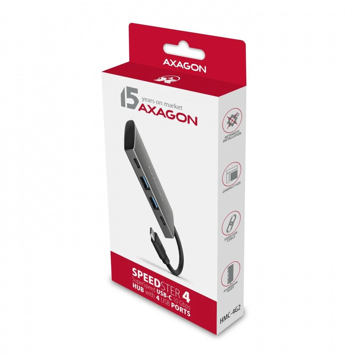 AXAGON SuperSpeed USB-C 10 Gbps SPEEDSTER 4 Hub | HMC-4G2