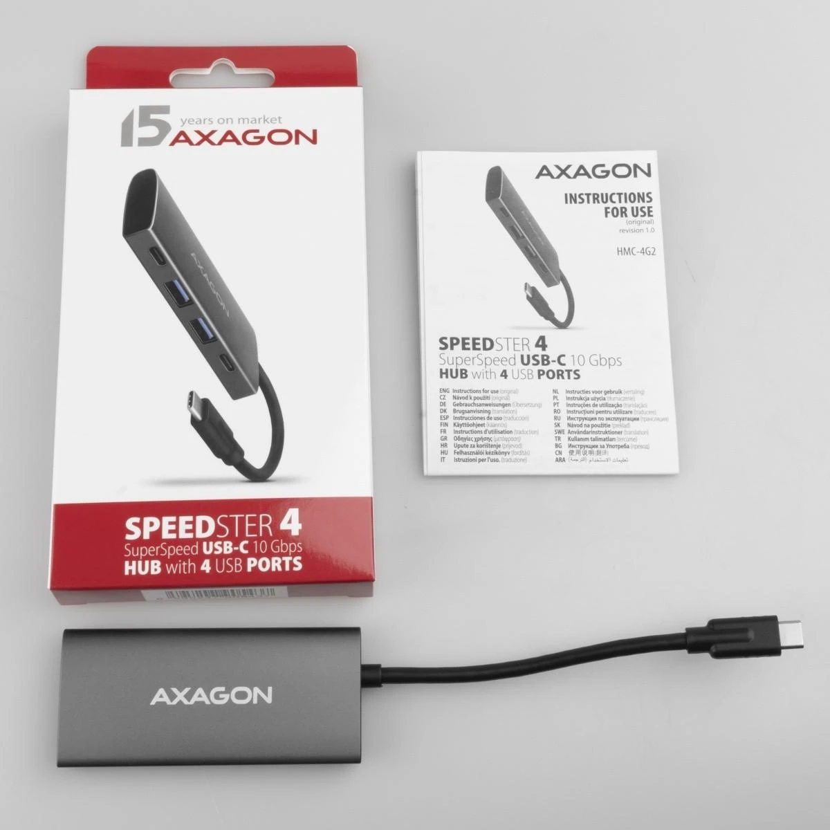AXAGON SuperSpeed USB-C 10 Gbps SPEEDSTER 4 Hub | HMC-4G2