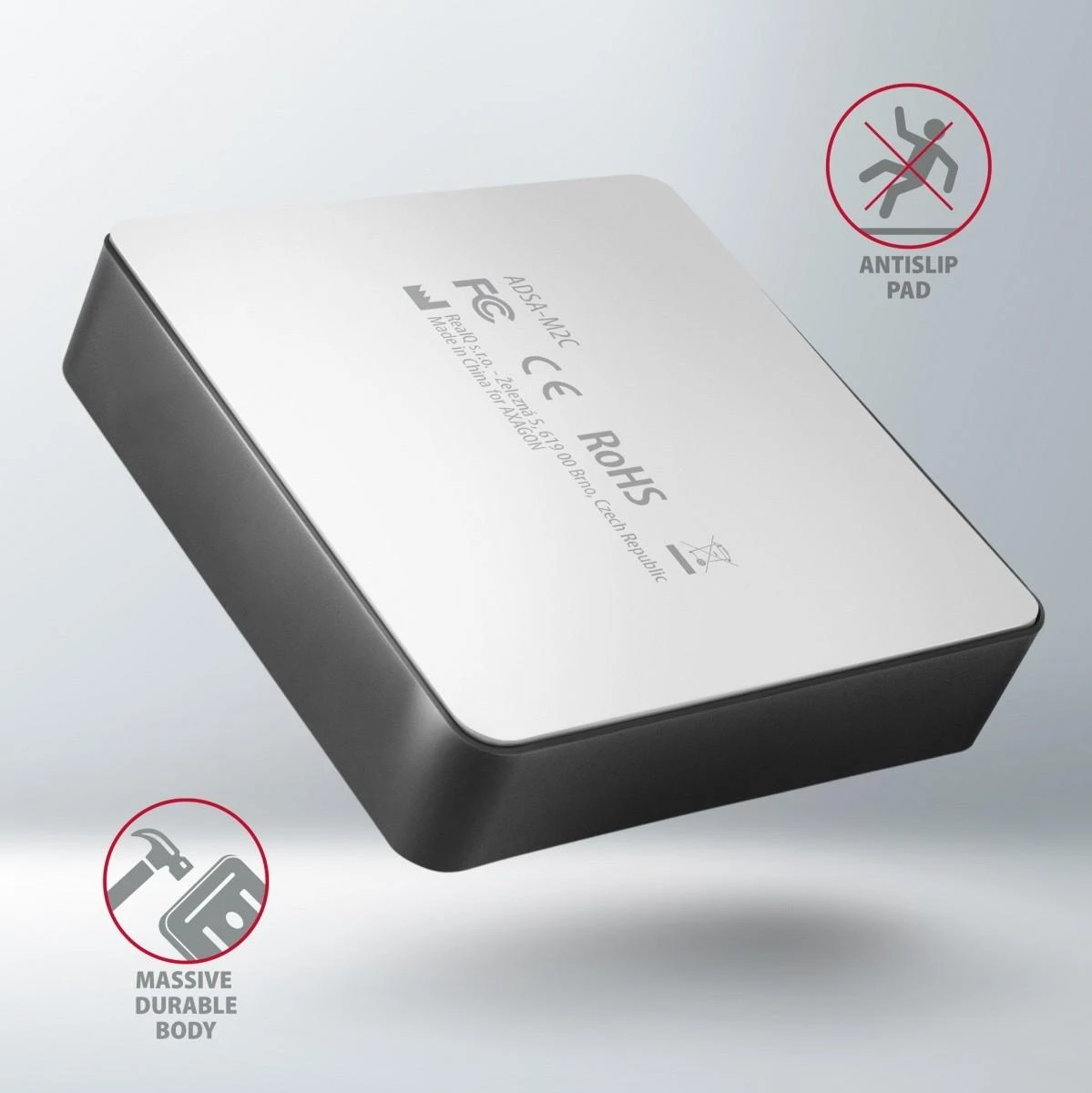 AXAGON | USB-C 3.2 Gen2 – 2x NVMe CLONE DUAL SDD doko stotis | ADSA-M2C