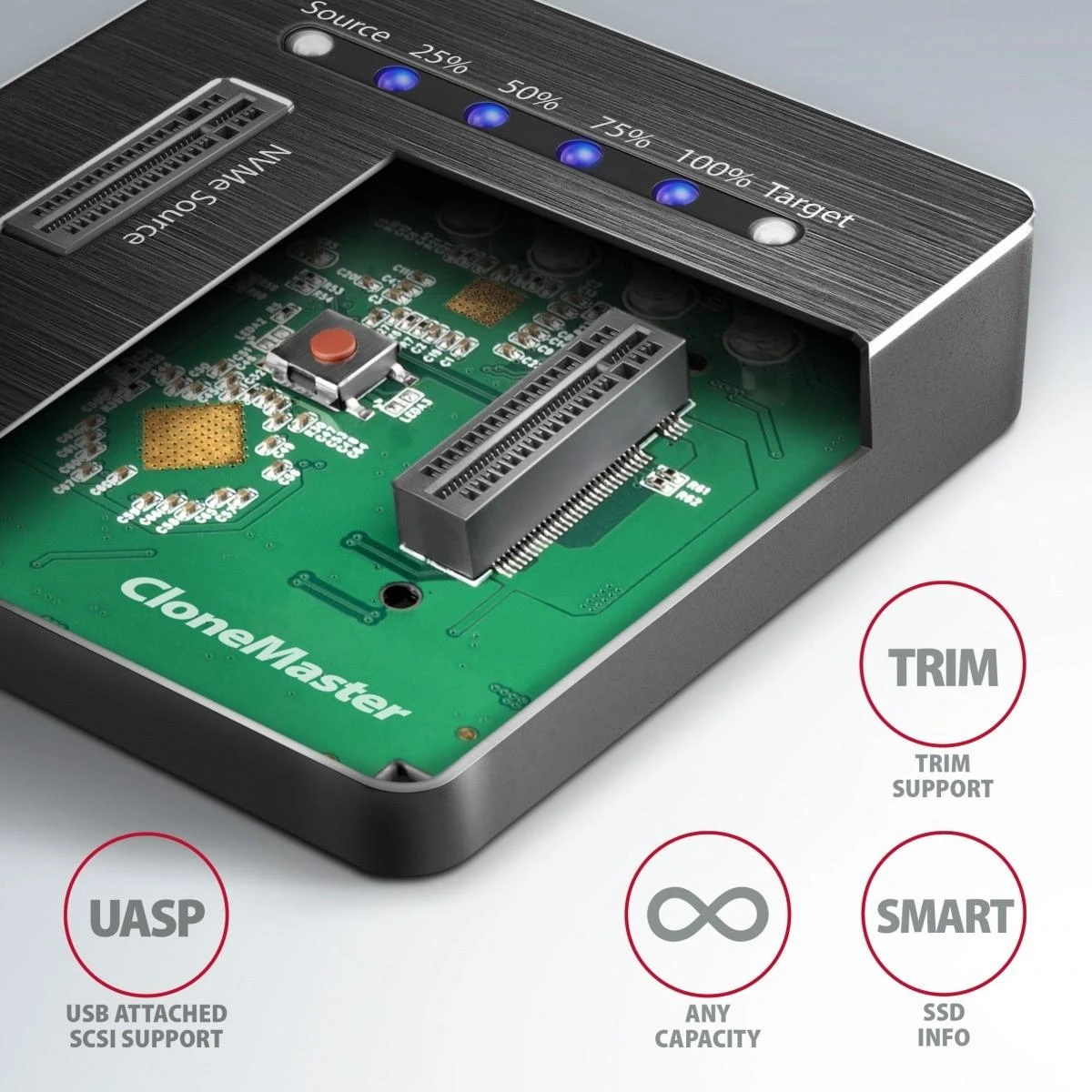 AXAGON | USB-C 3.2 Gen2 – 2x NVMe CLONE DUAL SDD doko stotis | ADSA-M2C